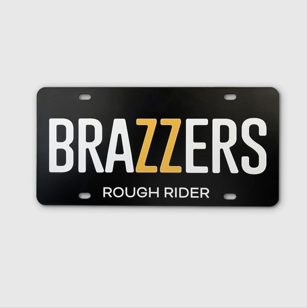 Brazzers License Plate Rough Rider Black Car Plate